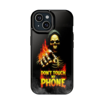 Skull Design Impact-Resistant iPhone Case, Don't Touch My Phone