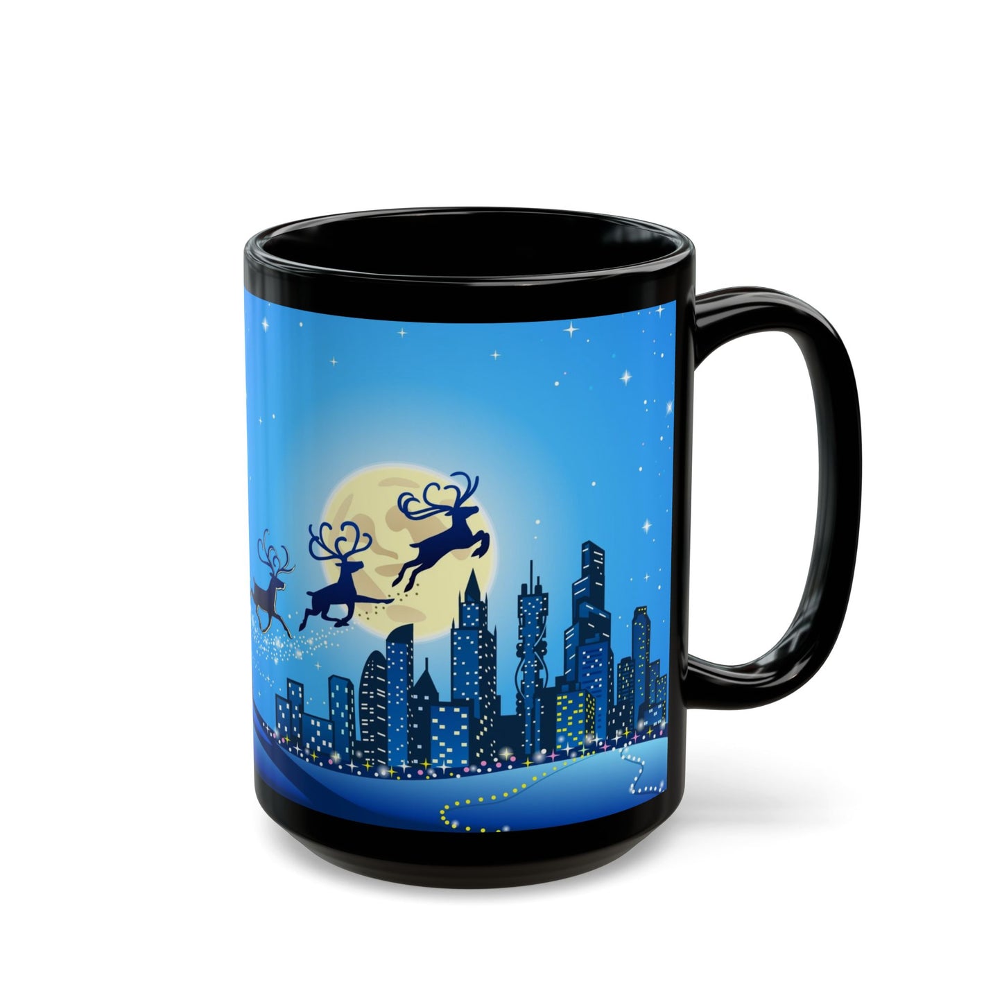 Santa Claus Is Back in Town Black Mug - 11oz, 15oz