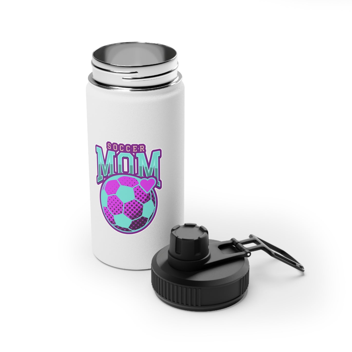 Soccer Mom Stainless Steel Water Bottle, Sports Lid