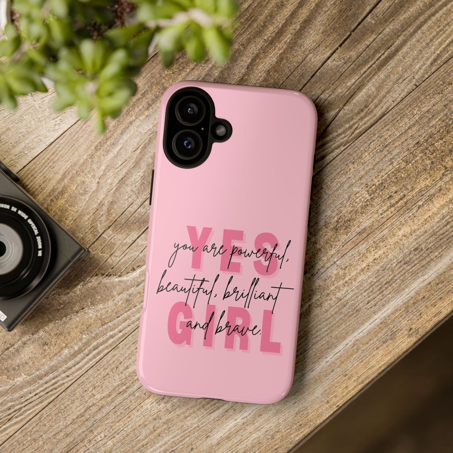 Empowering Case – Yes Girl Motivational Pink Protective Cover