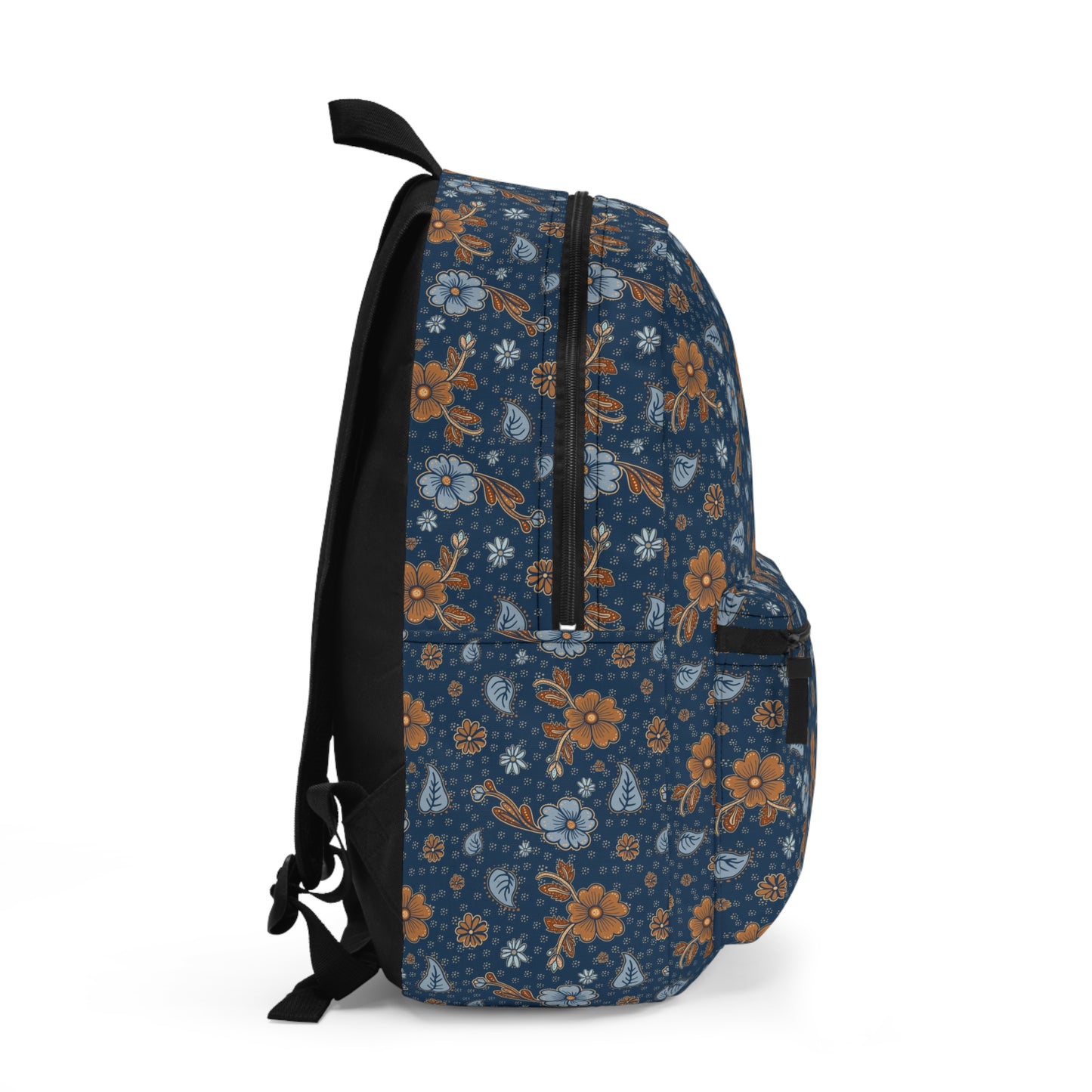 Timeless Elegance: Minimal Floral Backpack / Dark Blue