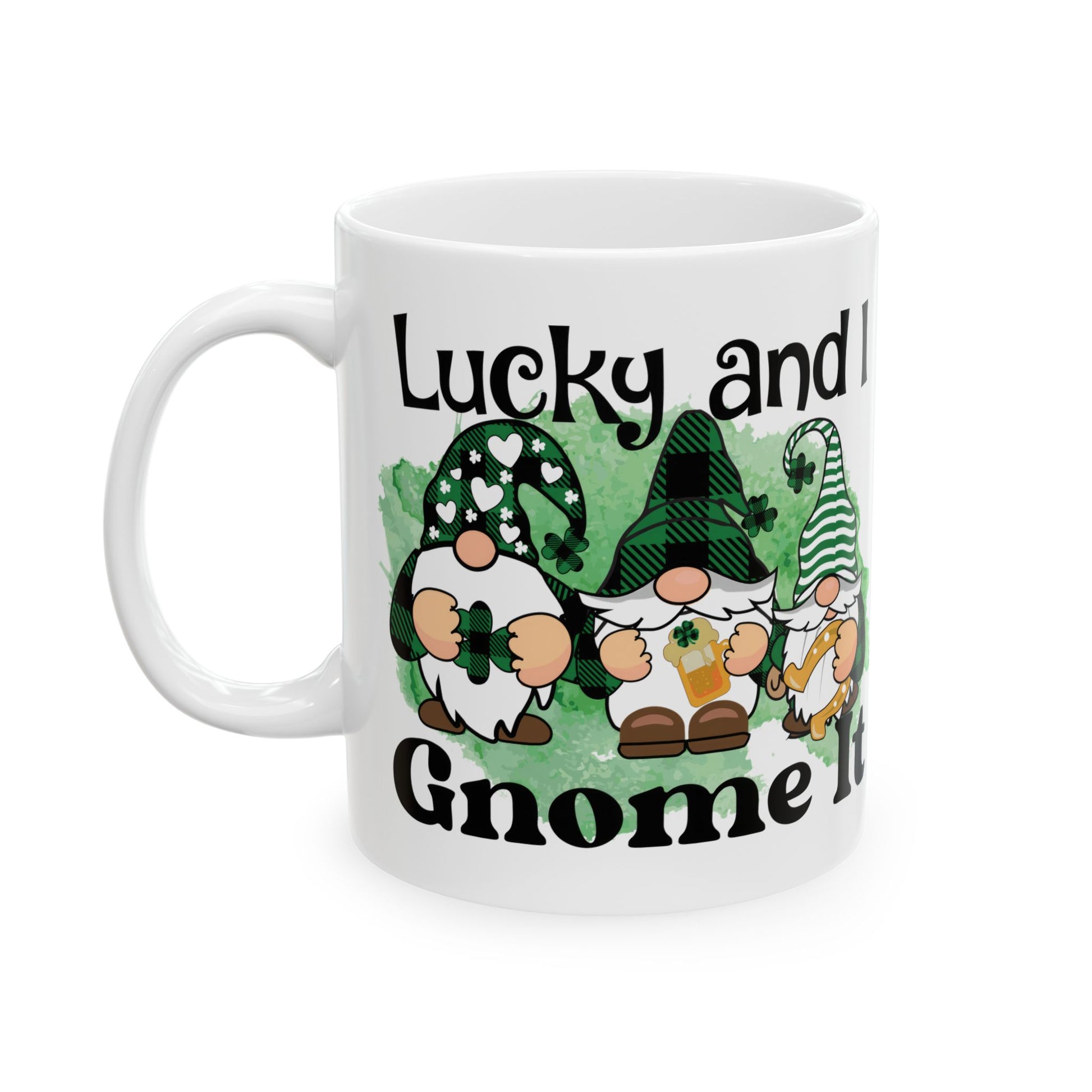 Lucky Gnome Ceramic Mug - Perfect for St. Patrick's Day and Everyday Joy