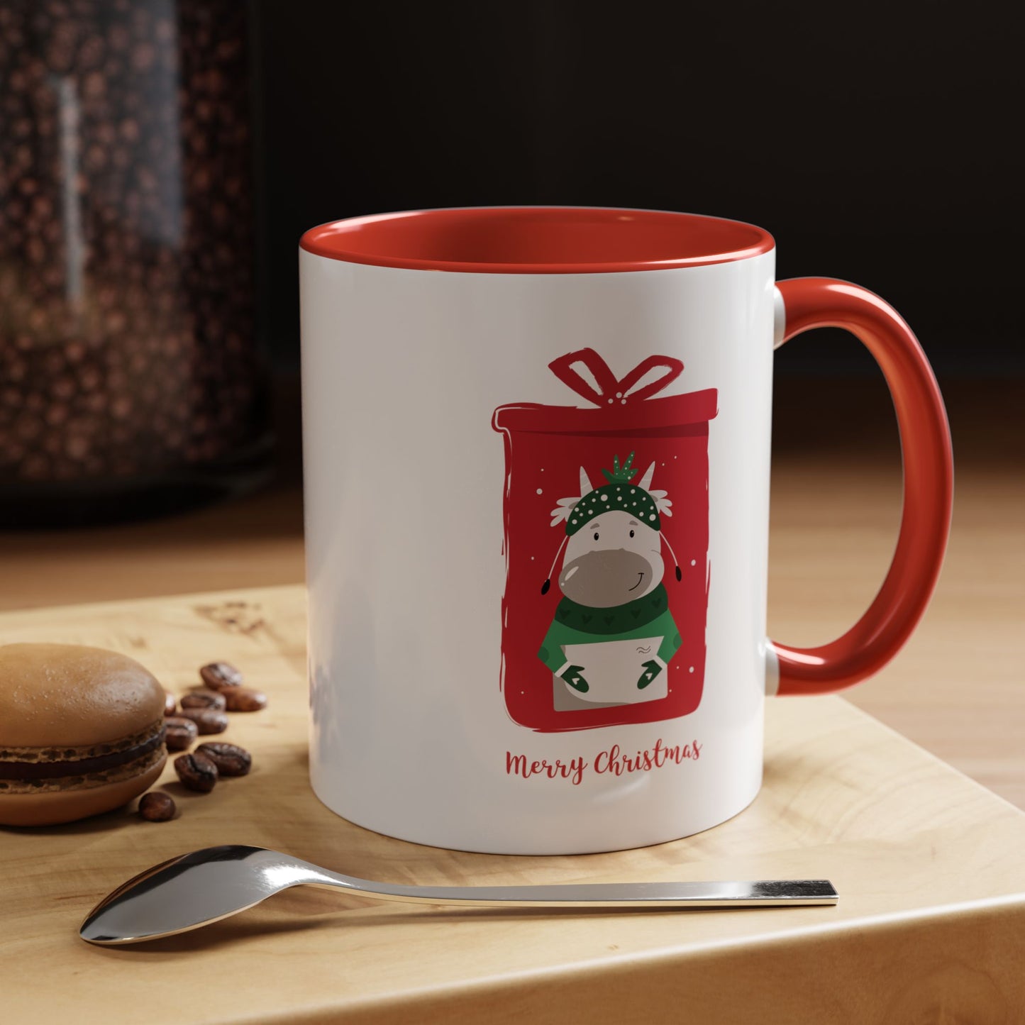 Merry Christmas Accent Coffee Mug (11, 15oz)