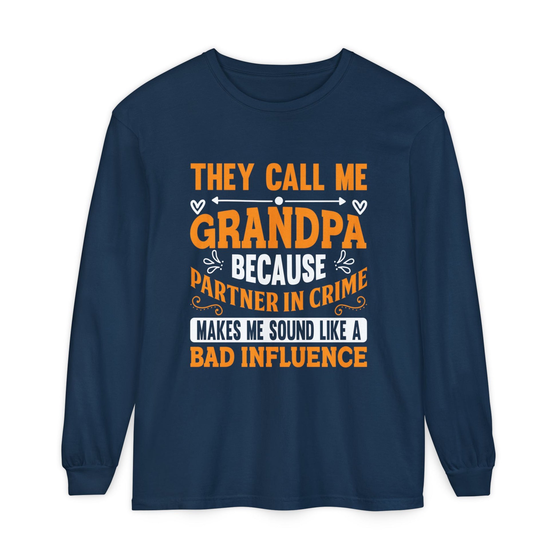 Grandpa Partner in Crime Long Sleeve T-Shirt, Funny Gift for Grandpa