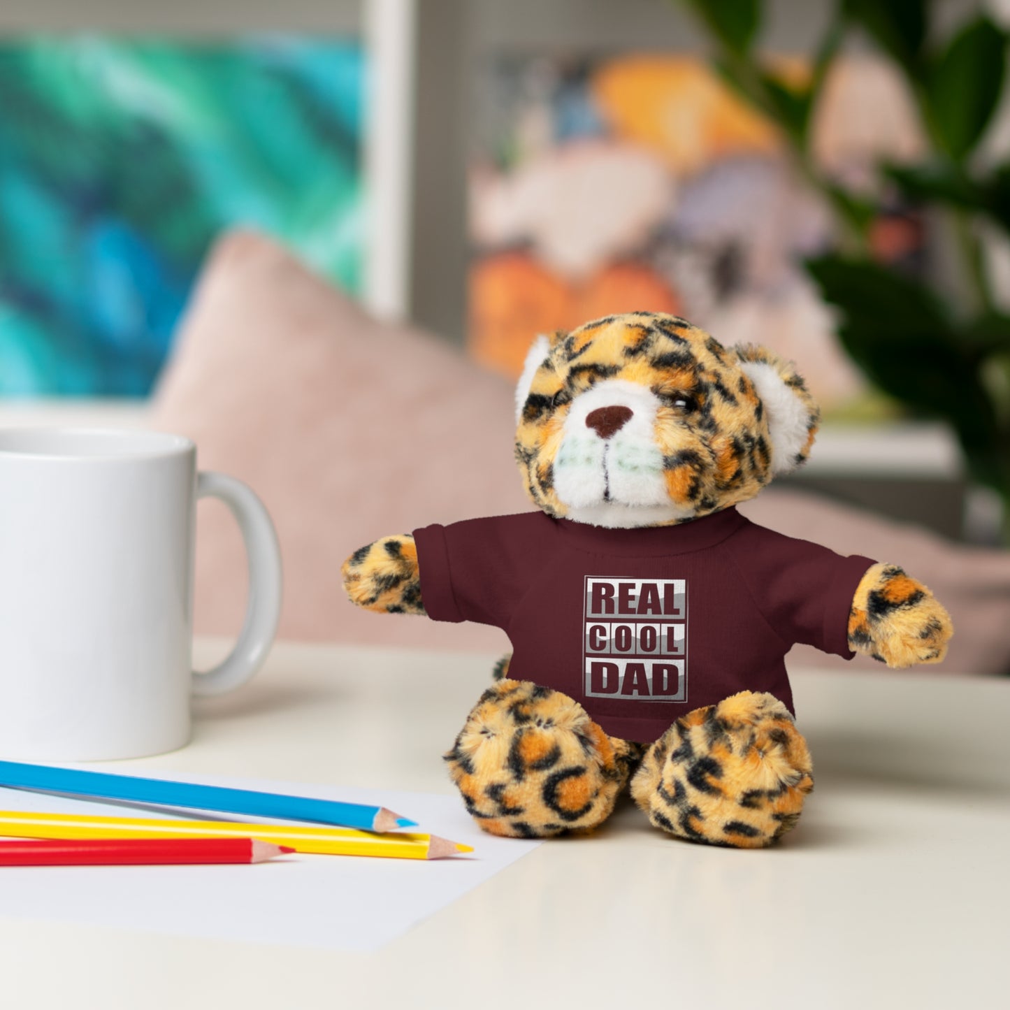 Stuffed Animal Toy with Tee - Real Cool Dad Cuddly Plush for Dads