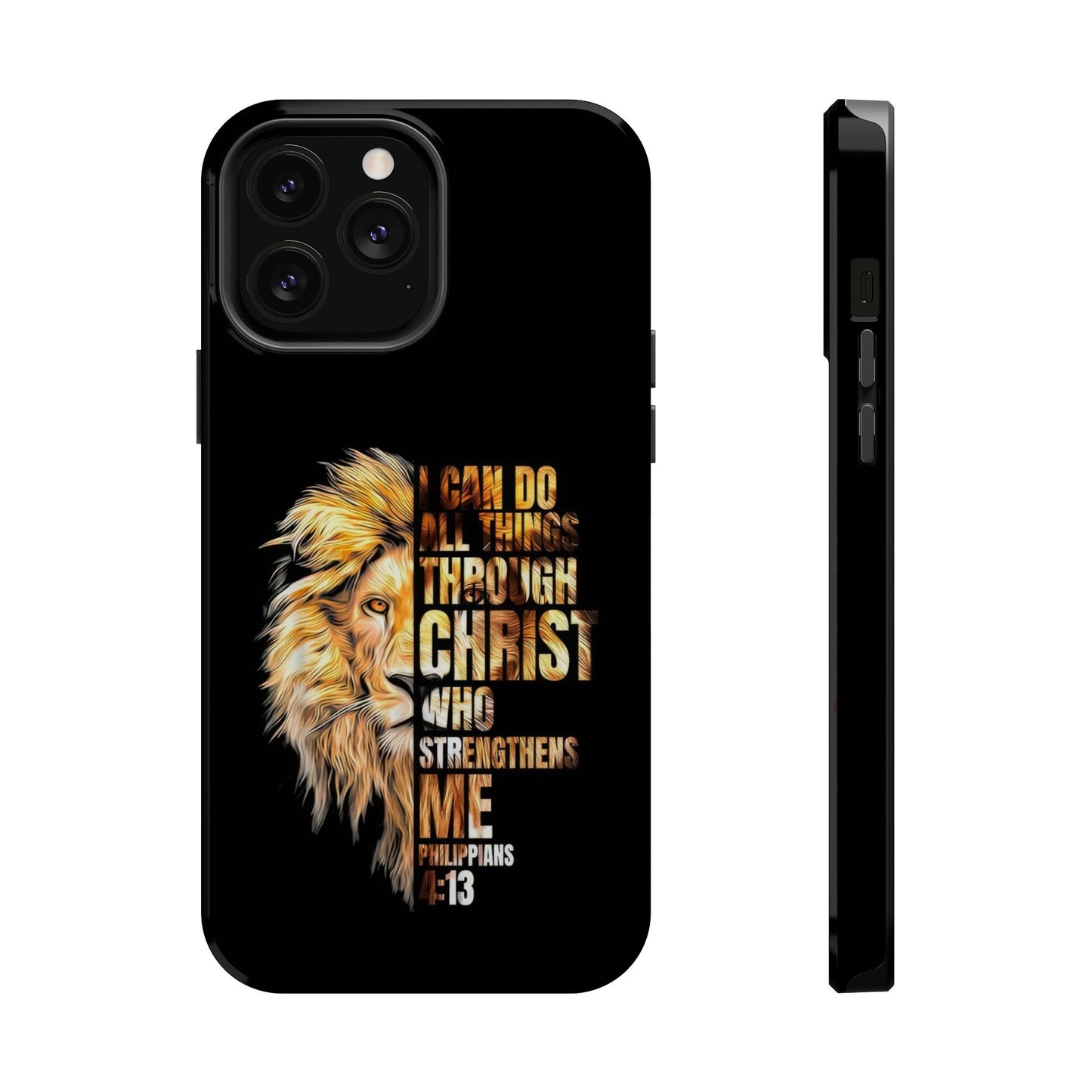 Inspirational Lion Magnetic iPhone Case, Strength & Faith, Christian Accessories