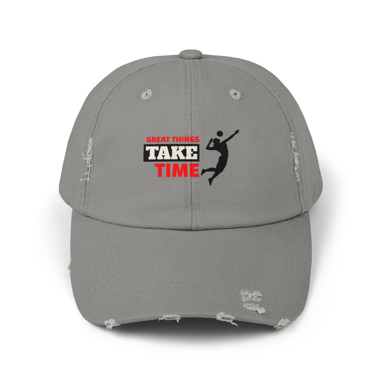 Great Things Take Time Unisex Distressed Cap