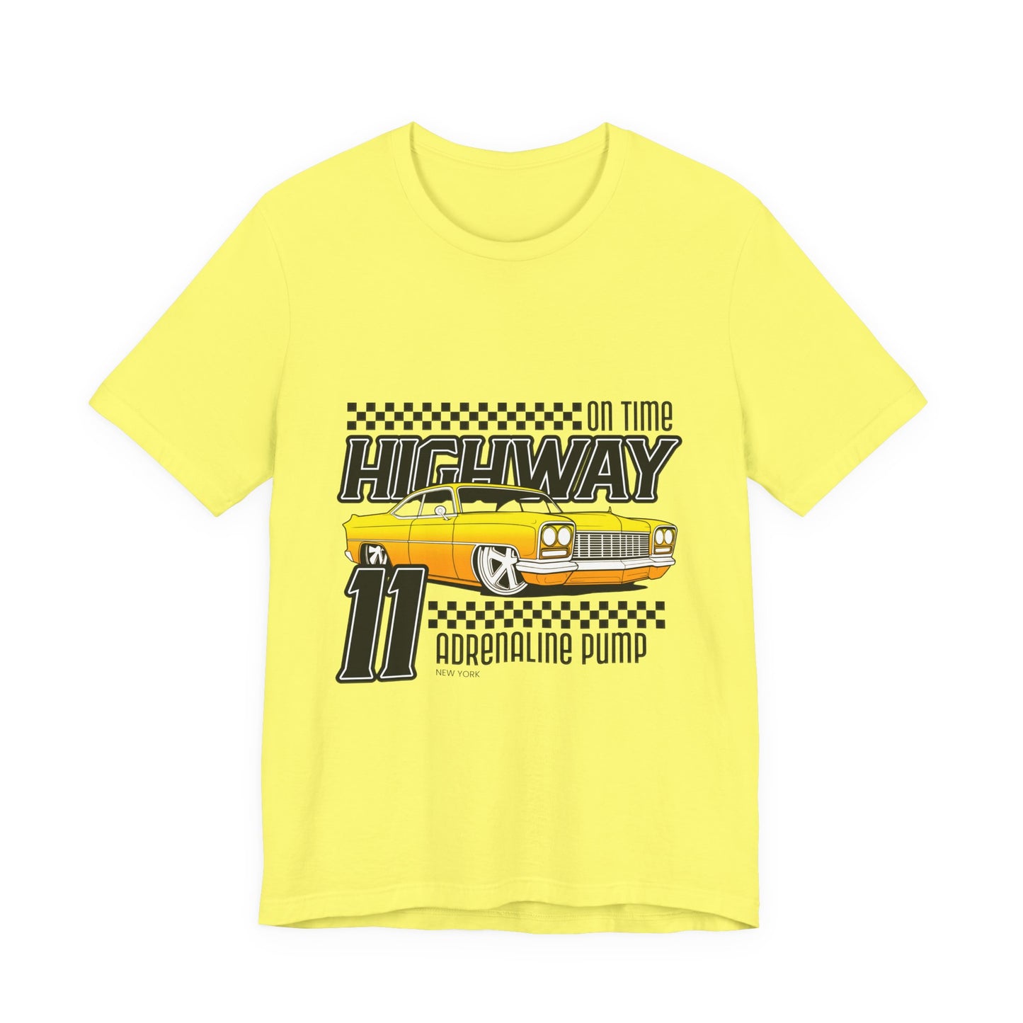 Camiseta de manga corta unisex con bomba de adrenalina On Time Highway