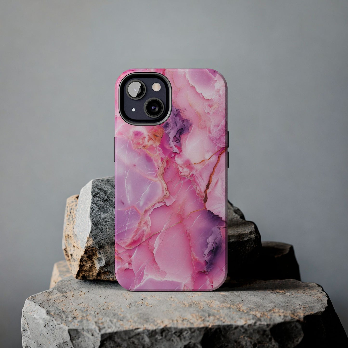 Pink Marble Tough Cases for iPhone, Stylish Protective Covers