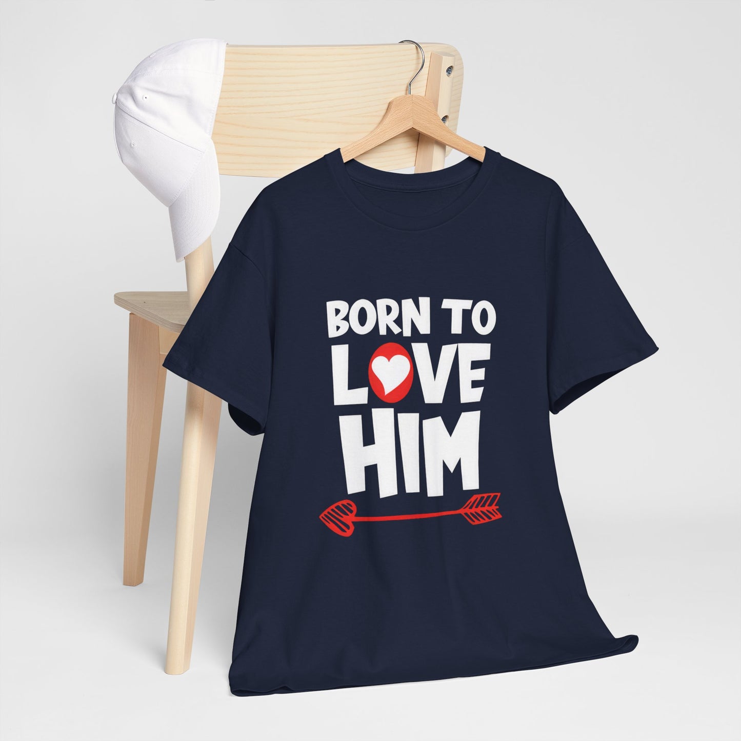 Born To Love Him Tee, Romantic Valentine T-Shirt for Couples, B Part