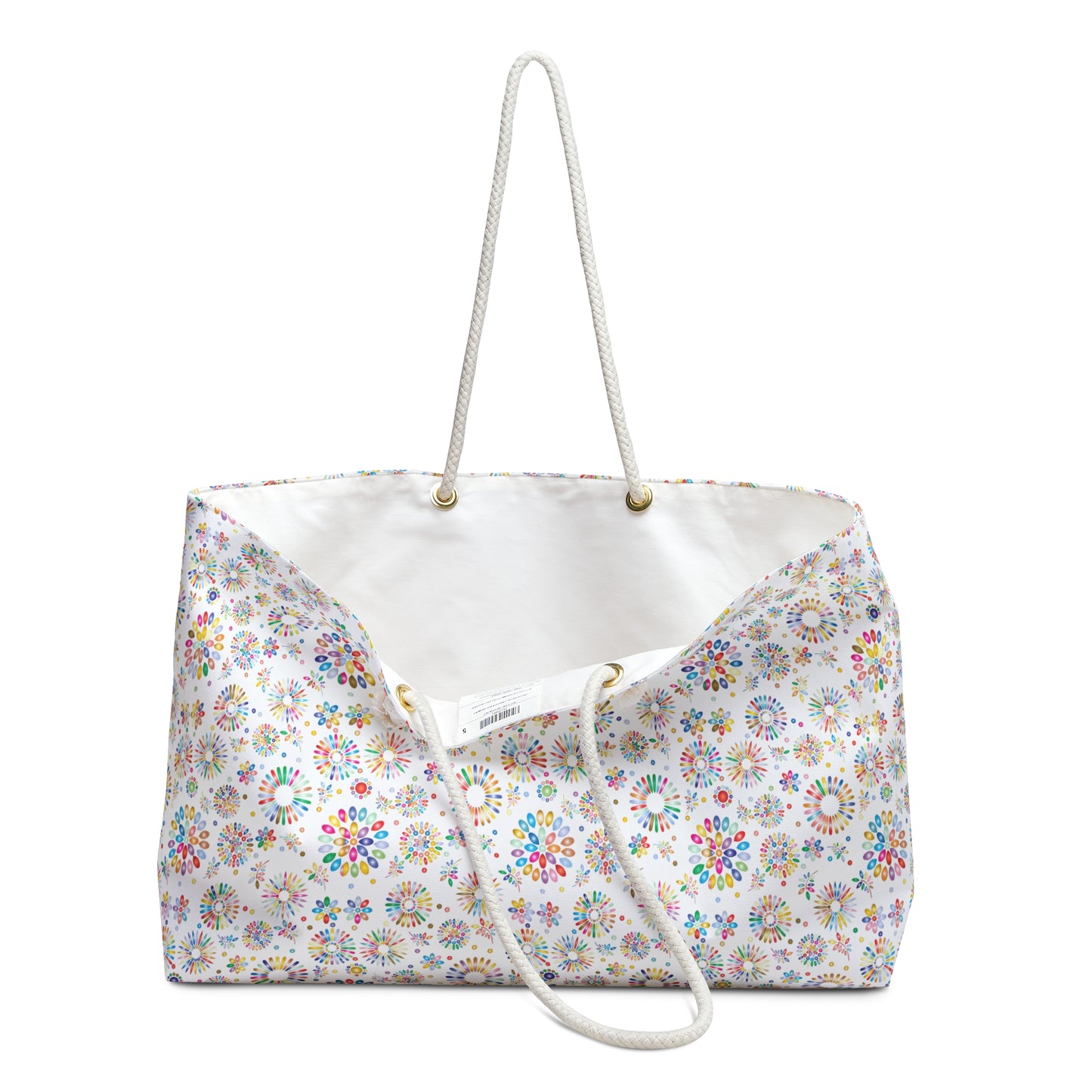 Vibrant Vibes: Happy Color Weekender Bag / White