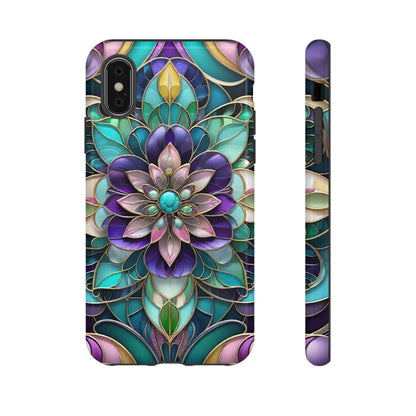 Floral Stained Glass Tough Phone Case -Stylish Protection for Your Device