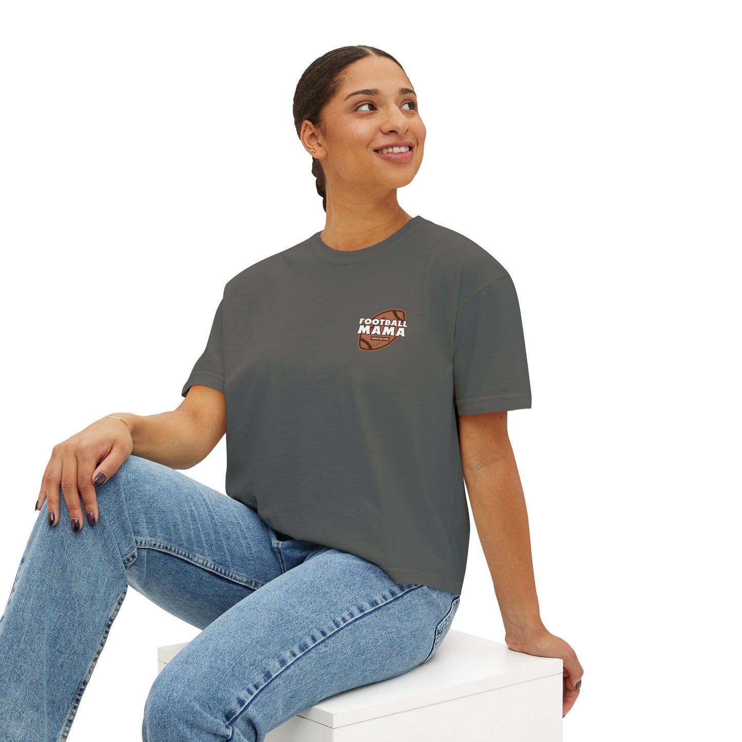 Football Mama Might Be Loud Women's Boxy Tee