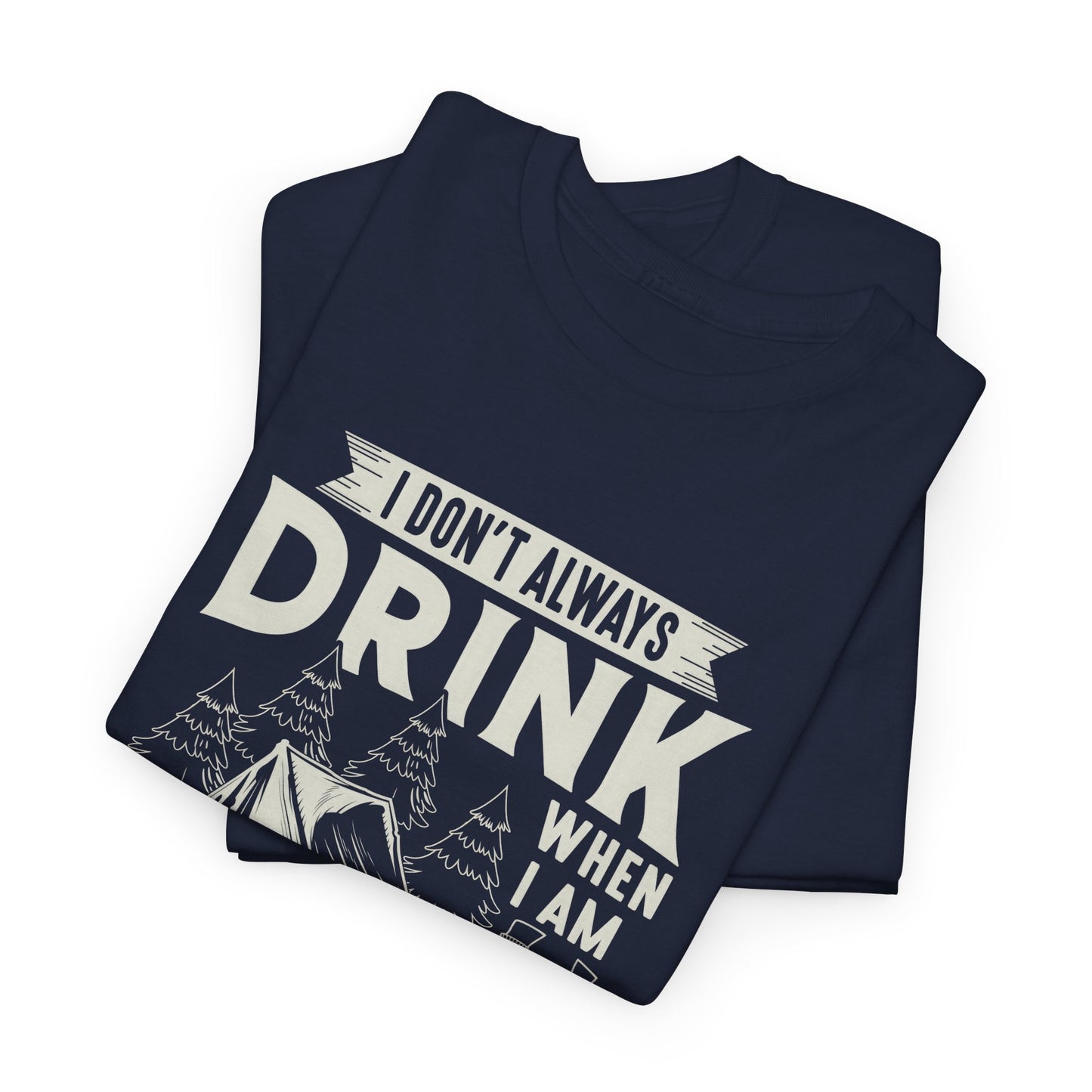 Camping Drinking Unisex Heavy Cotton Tee - Perfect Gift for Outdoor Enthusiasts