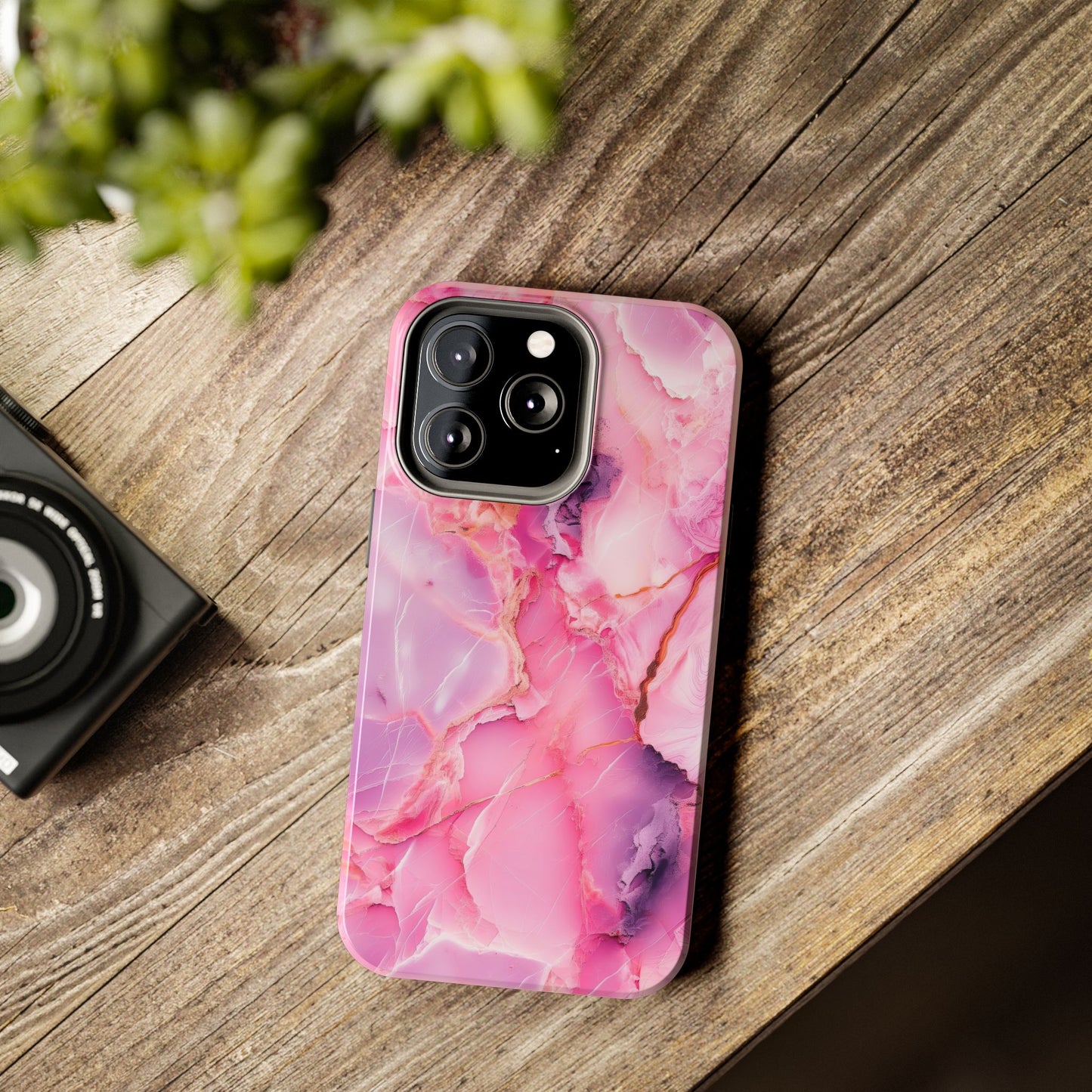 Pink Marble Tough Cases for iPhone, Stylish Protective Covers