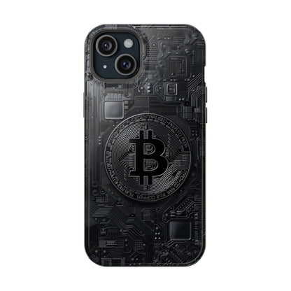 Black Bitcoin Magnetic iPhone Cases - Ideal for Tech Enthusiasts