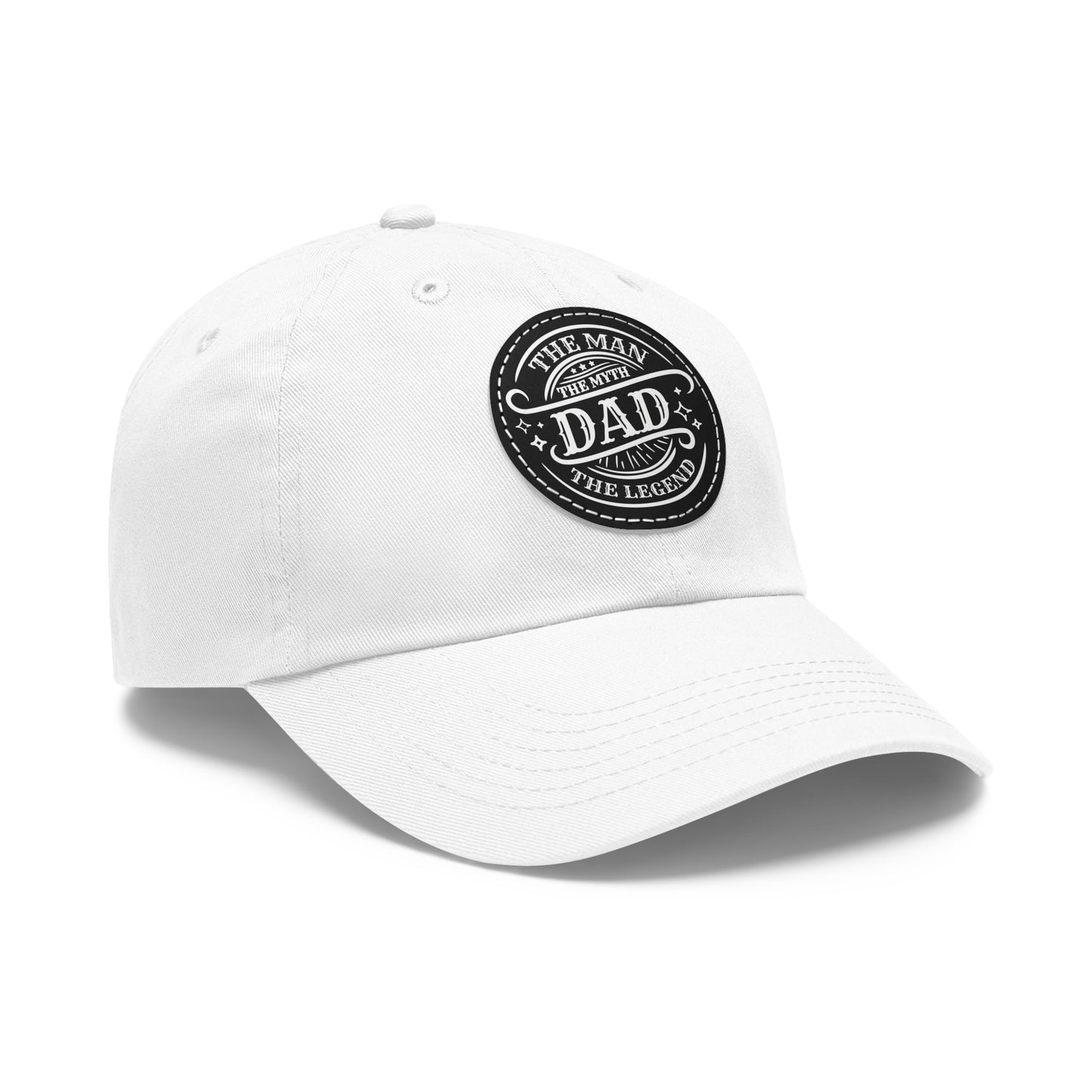 Classic Dad Hat with Leather Patch - 'The Man, The Myth, The Legend'