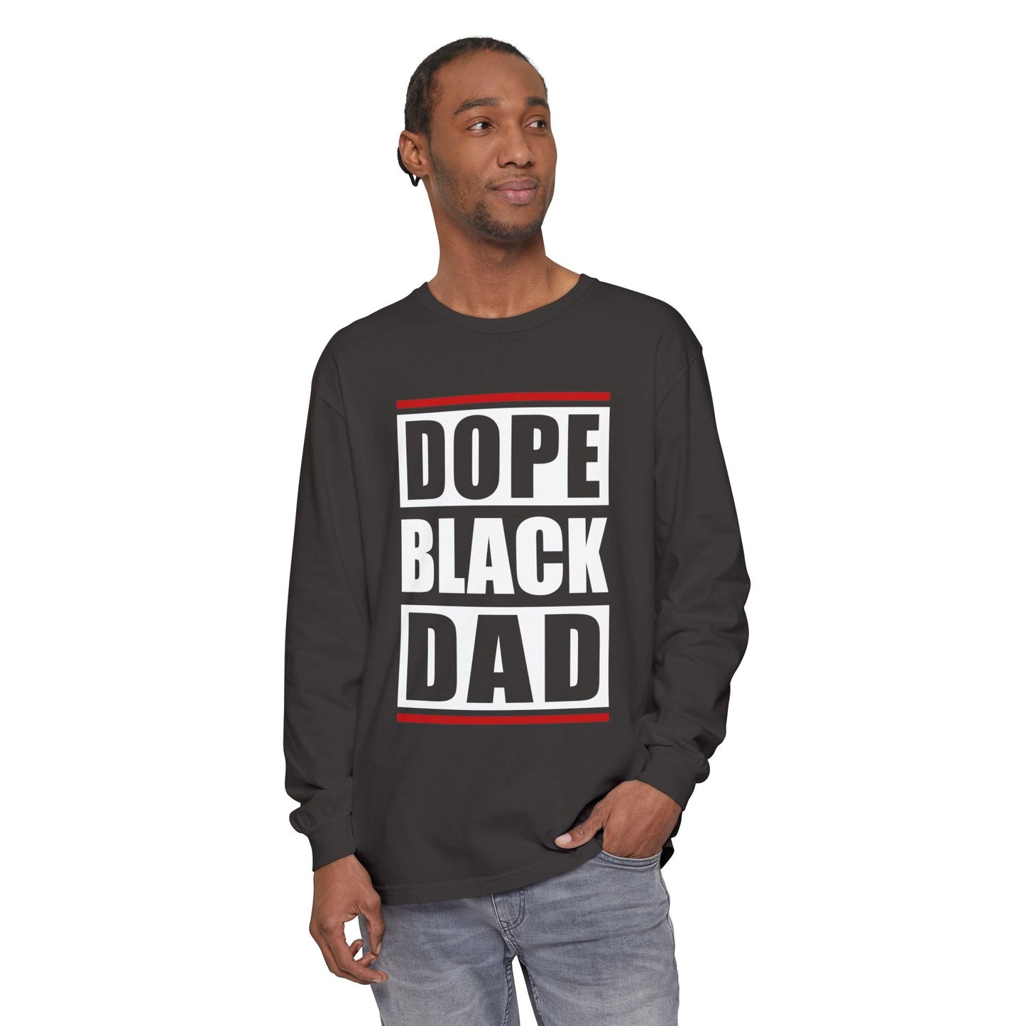 Dope Black Dad Long Sleeve Tee,  Black Dad Gift