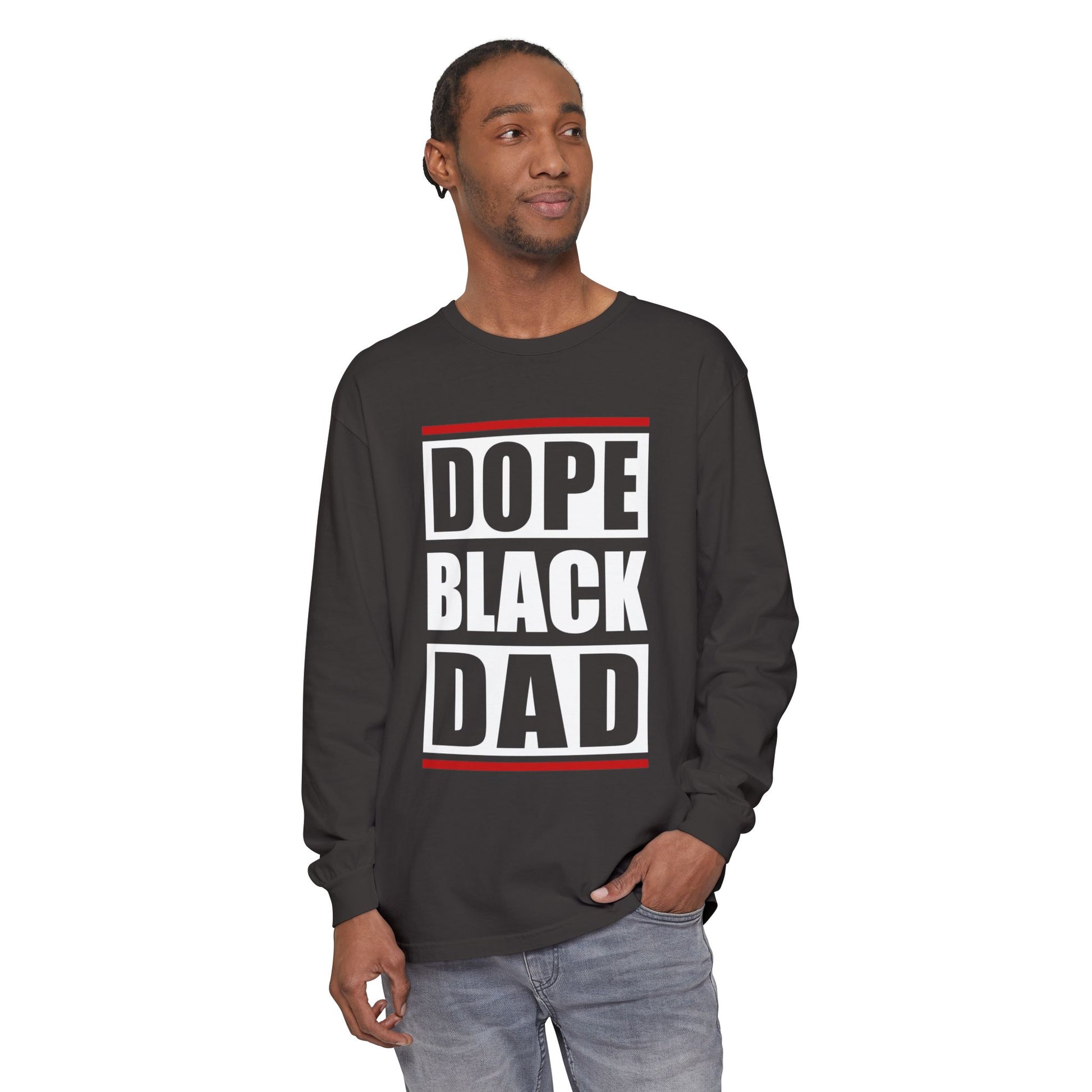 Dope Black Dad Long Sleeve Tee,  Black Dad Gift