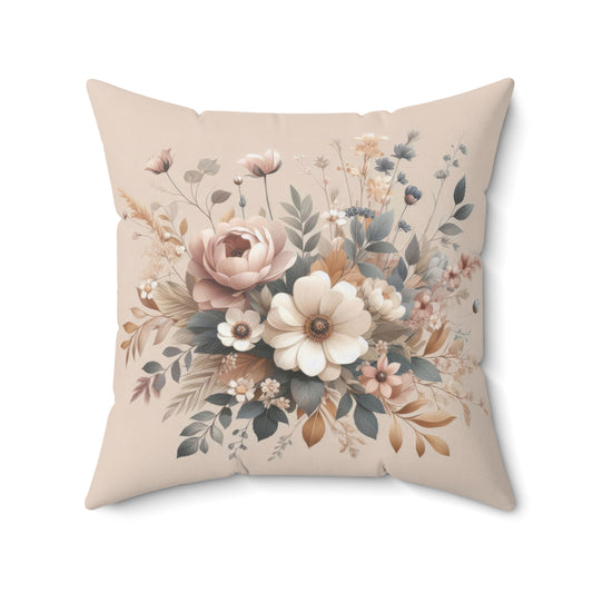 Dreamy Fall Blooms Spun Polyester Square Pillow