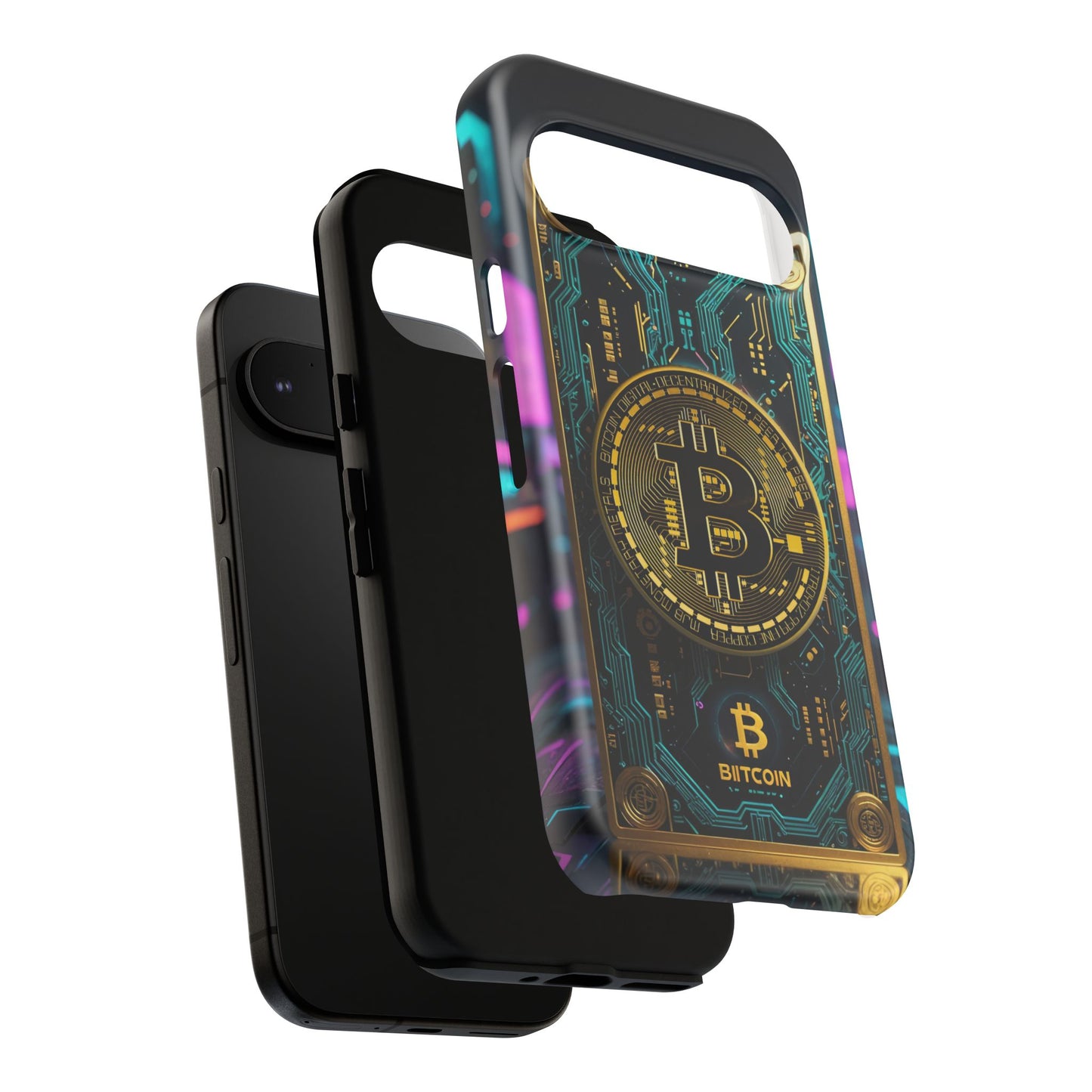 Bitcoin Google Pixel Phone Case - Tough Cases with Cryptocurrency Design