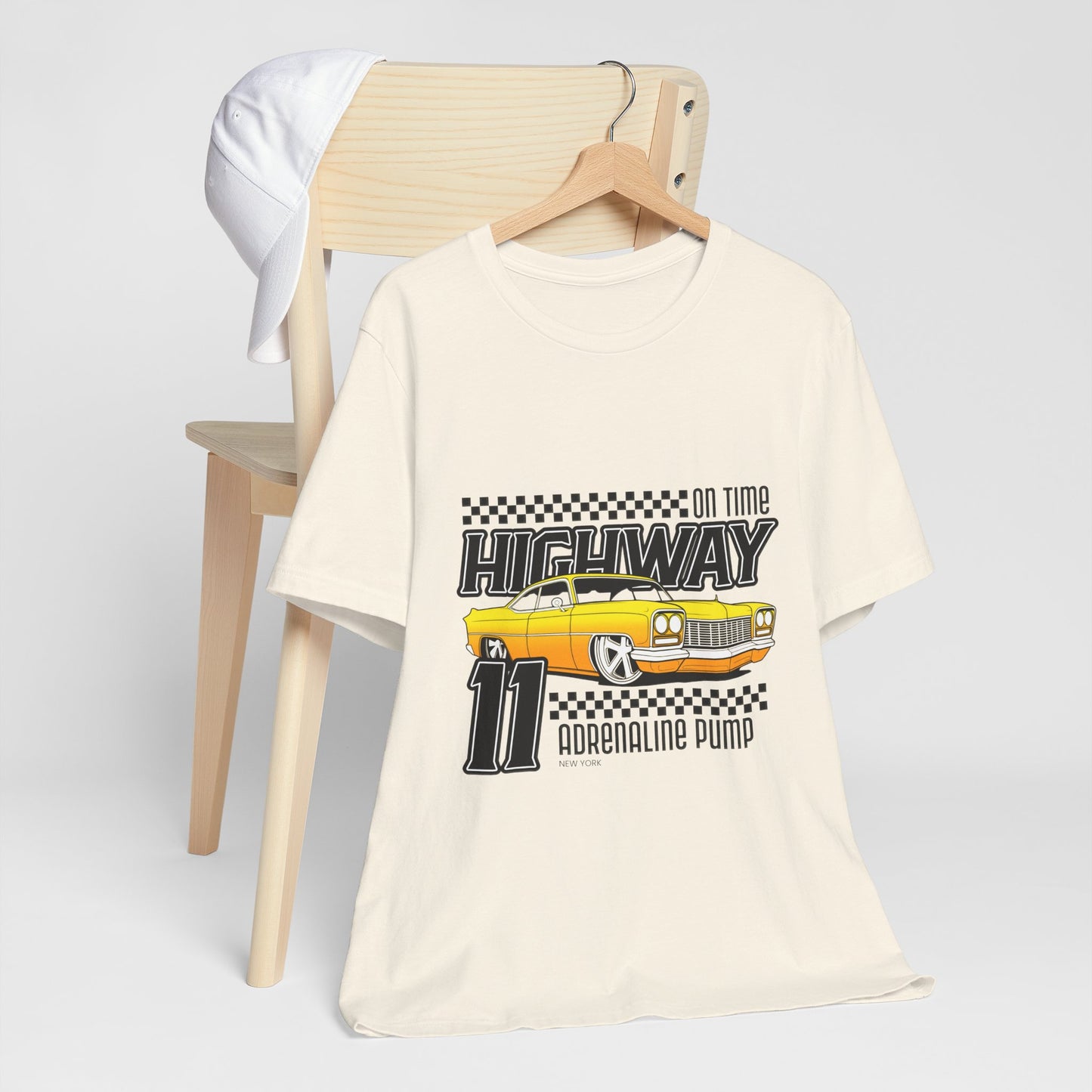 Camiseta de manga corta unisex con bomba de adrenalina On Time Highway