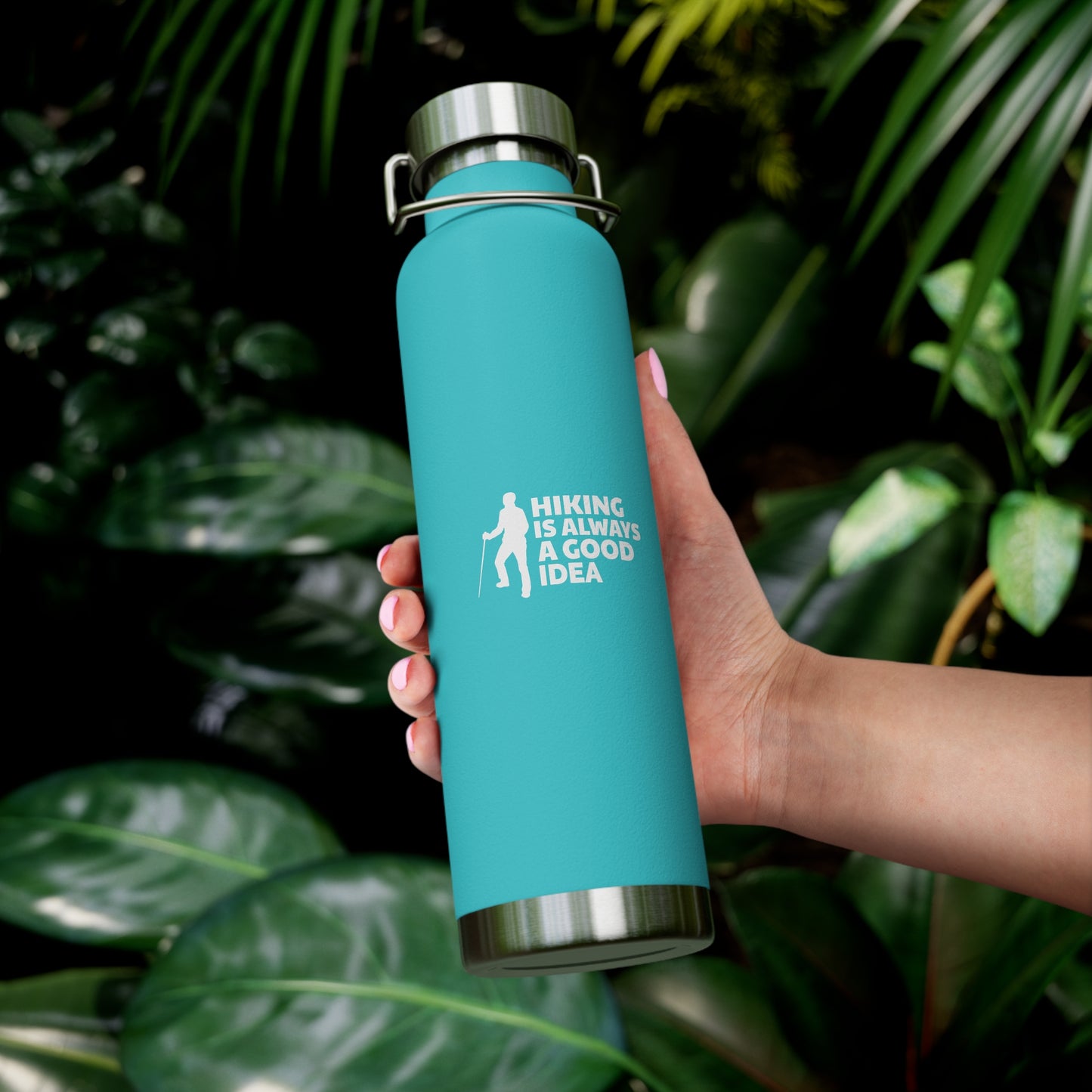 Hiking Is Always A Good Idea Copper Vacuum Insulated Bottle, 22oz