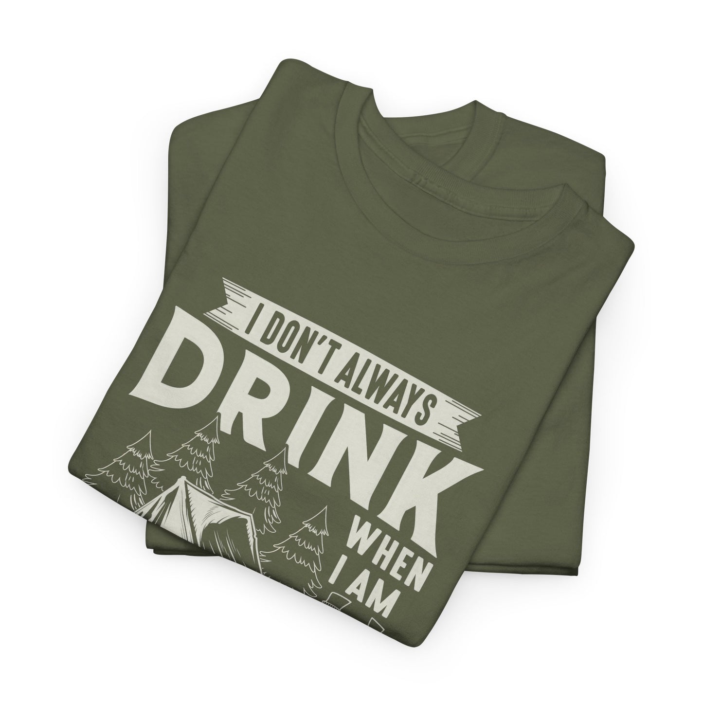Camping Drinking Unisex Heavy Cotton Tee - Perfect Gift for Outdoor Enthusiasts