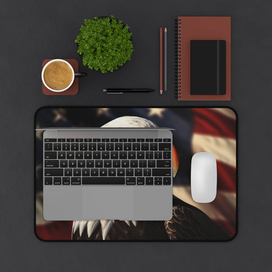 Patriotic Bald Eagle Desk Mat