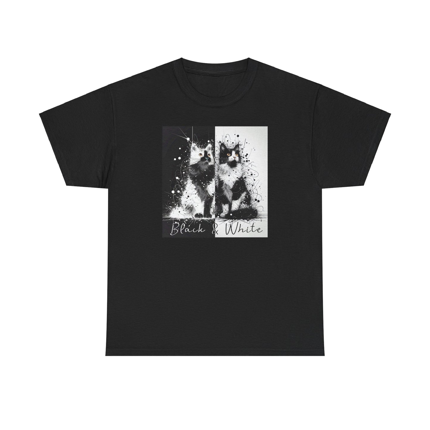 Black & White Cats Unisex Heavy Cotton Tee