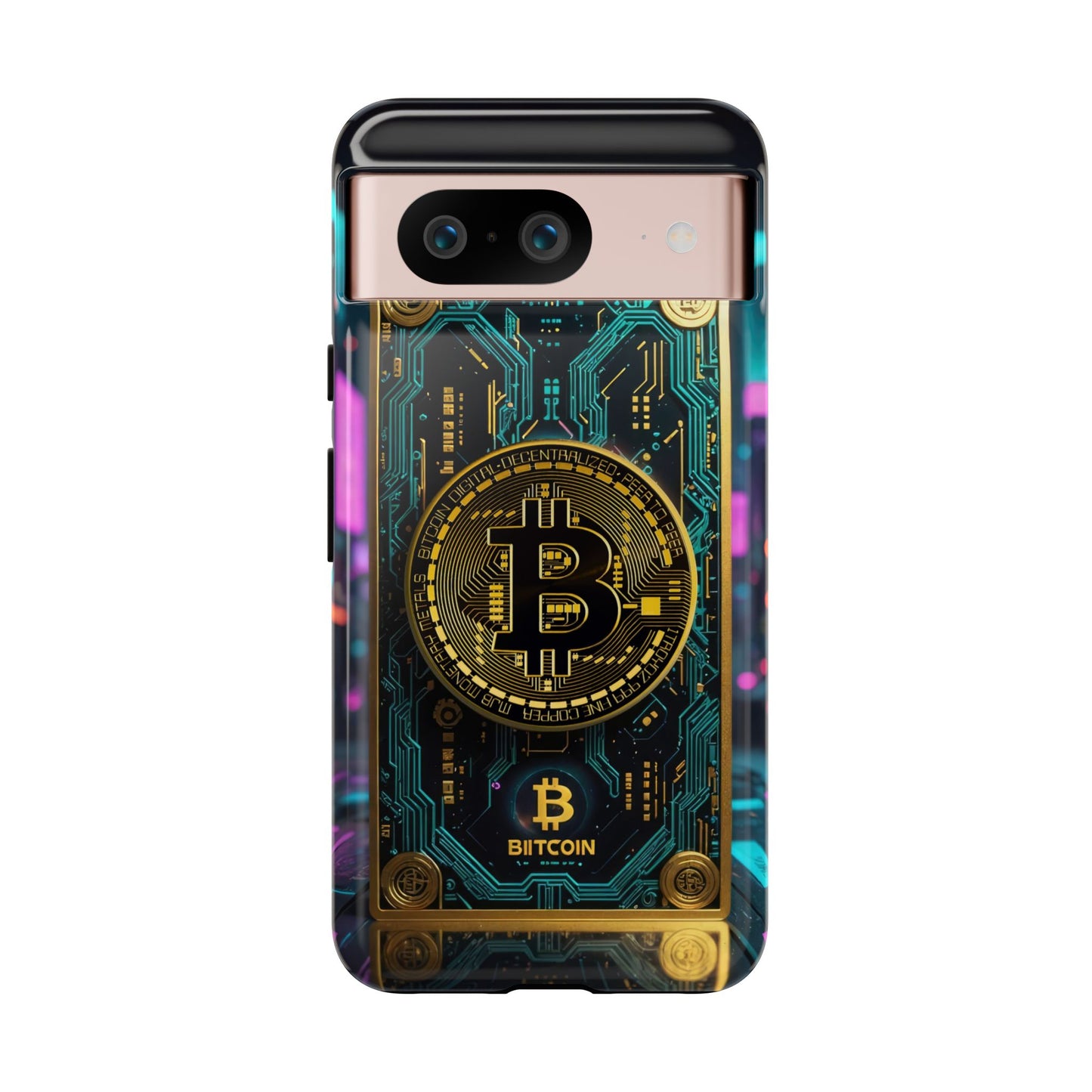 Bitcoin Google Pixel Phone Case - Tough Cases with Cryptocurrency Design