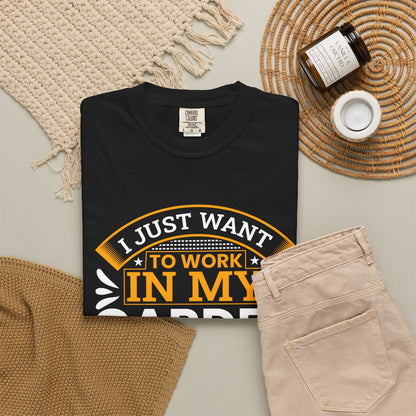 Garden Lover's Unisex T-Shirt - "I Just Want to Work in My Garden and Hang Out with My Dog"