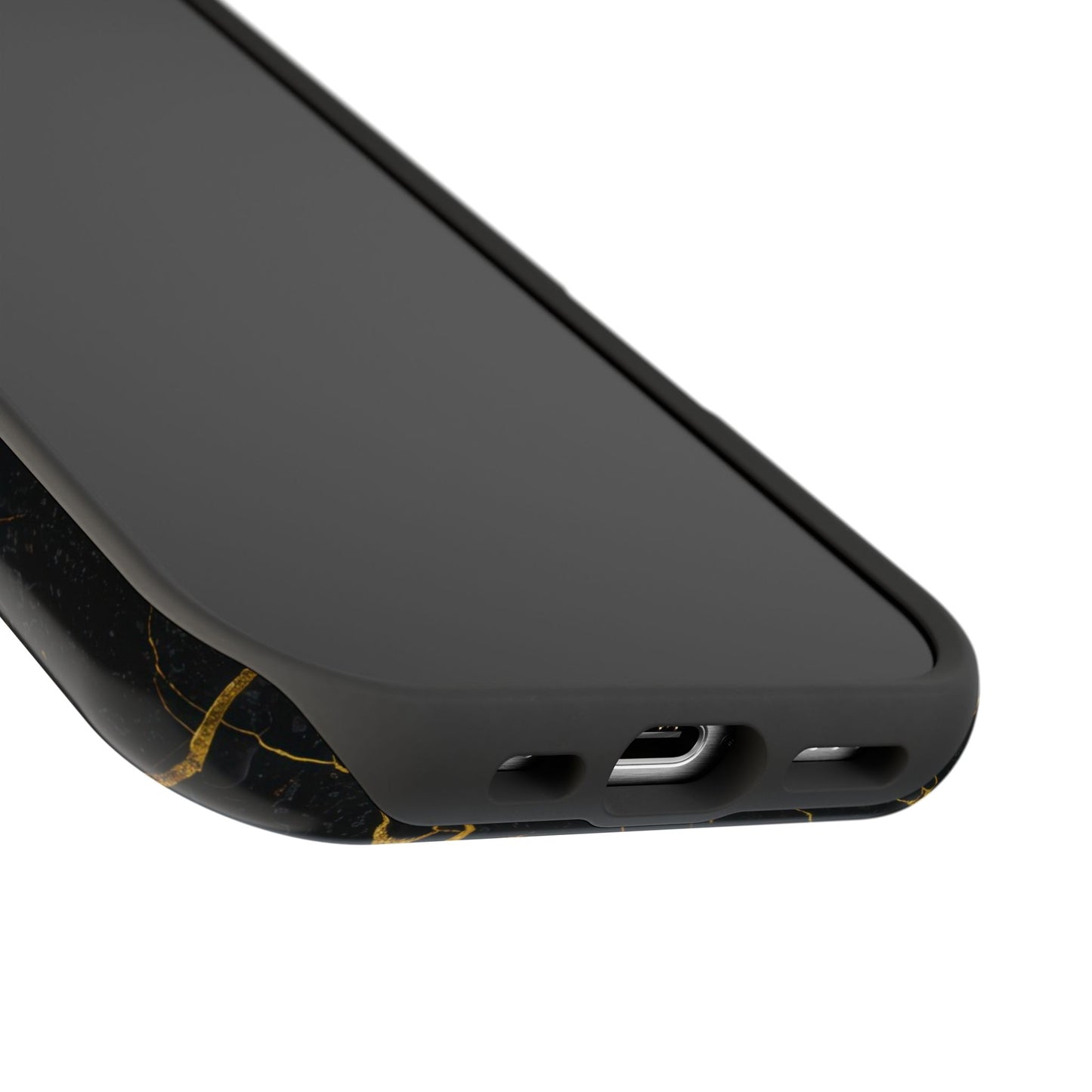 Luxury Black Marble Impact-Resistant iPhone