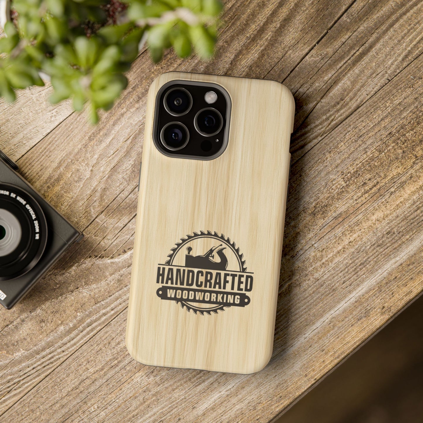 Handcrafted Woodworking Logo Magnetic Phone Cases