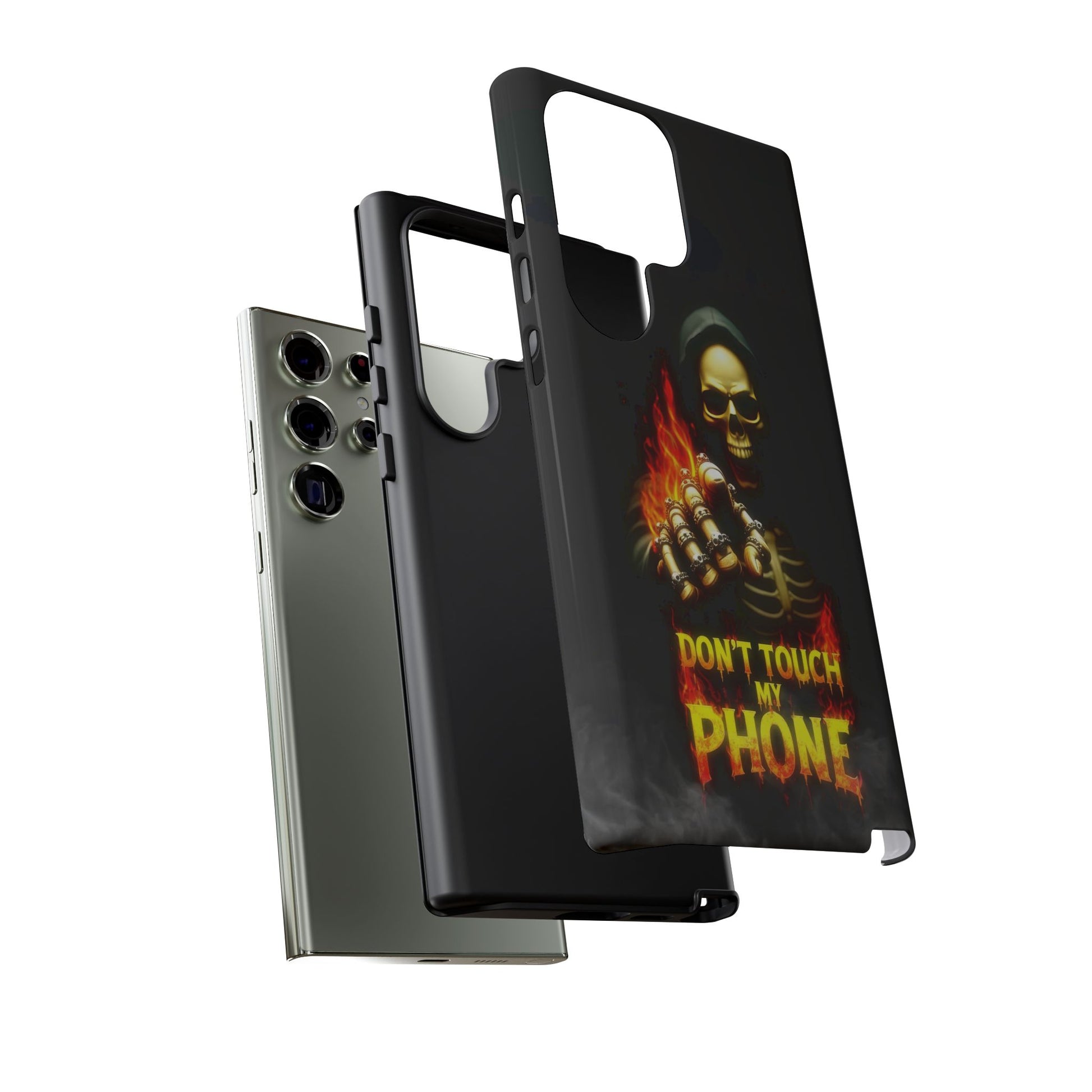 Skull Design Samsung Phone Case, Don't Touch My Phone Mobile Cover