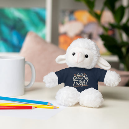 Cute Stuffed Bear with Humor Tee, Fun Gift for Kids, Don't Grow Up It's a Trap!