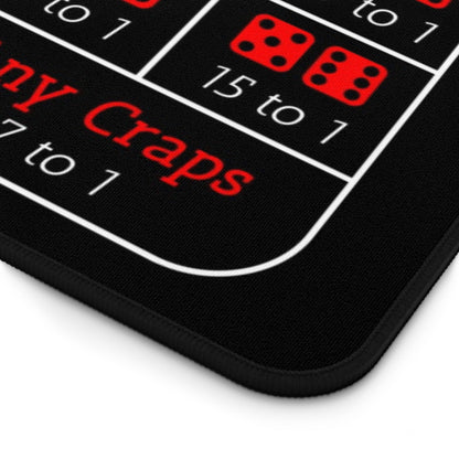Casino Craps Desk Mat — 2-in-1 Gaming Surface / Black