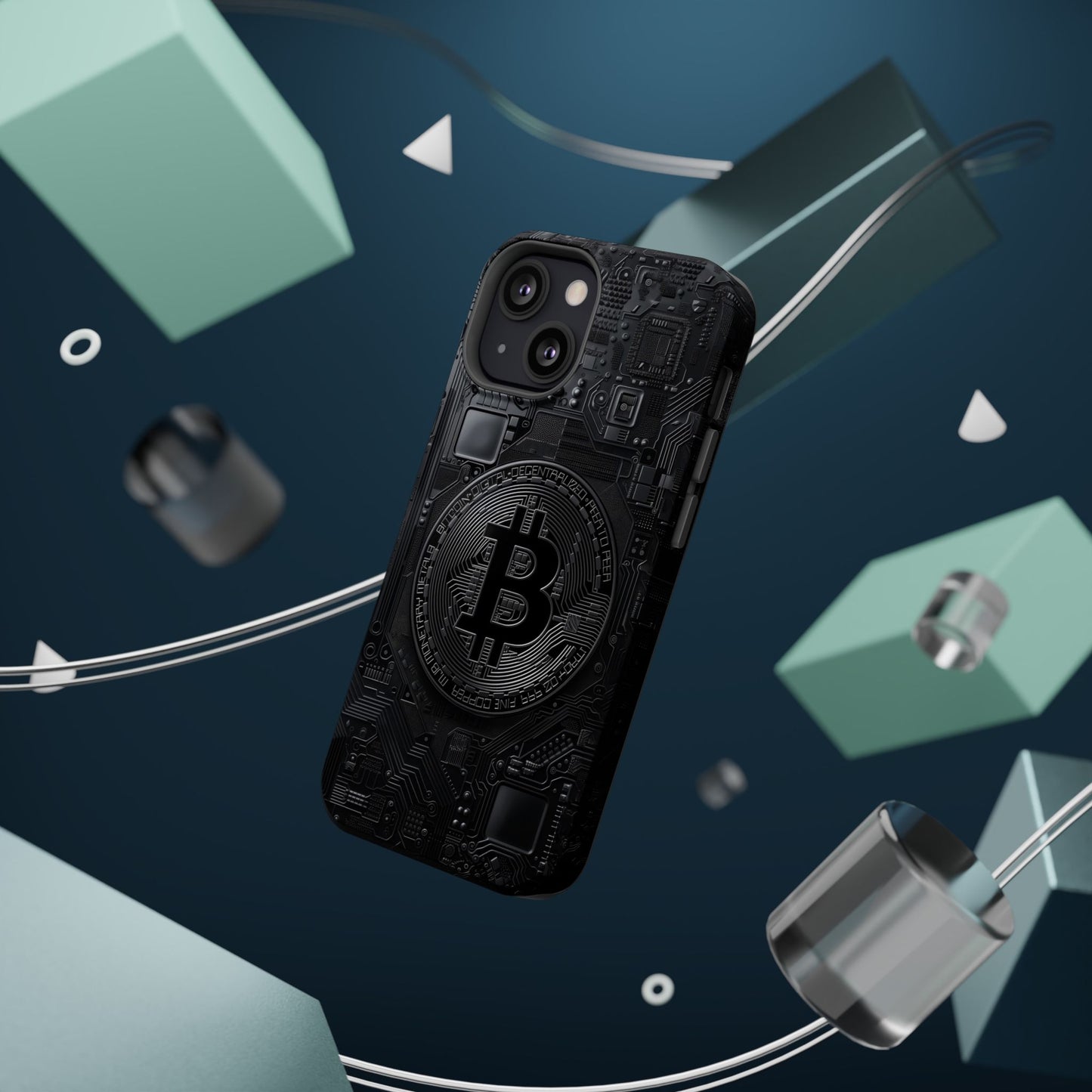 Black Bitcoin Magnetic iPhone Cases - Ideal for Tech Enthusiasts