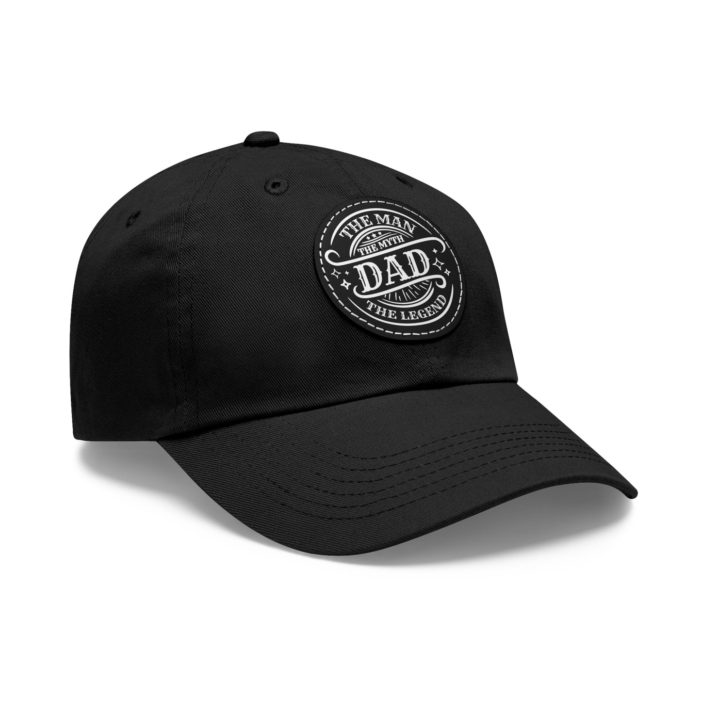 Classic Dad Hat with Leather Patch - 'The Man, The Myth, The Legend'