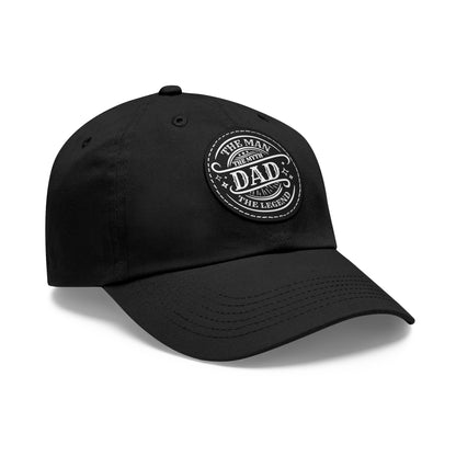 Classic Dad Hat with Leather Patch - 'The Man, The Myth, The Legend'