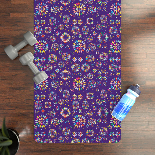 Vibrant Vibes Rubber Yoga Mat / Purple