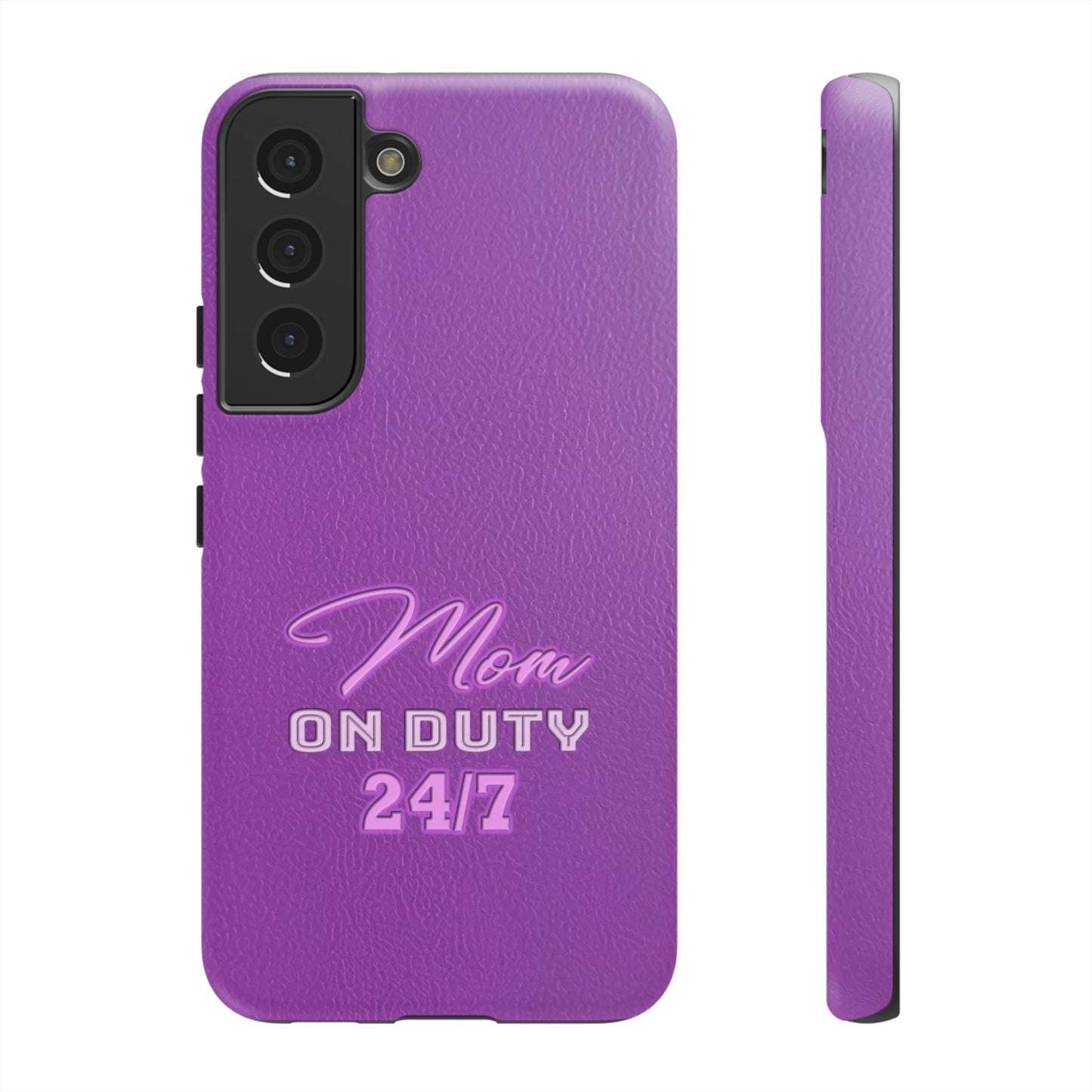 Mom On Duty Impact-Resistant Case, Purple Case for Mothers