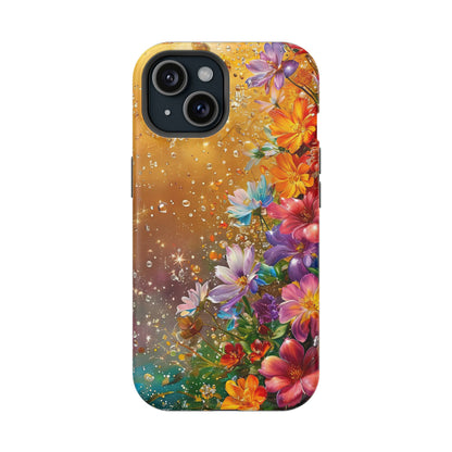 Vibrant Floral Magnetic Phone Case, Artistic Phone Cover