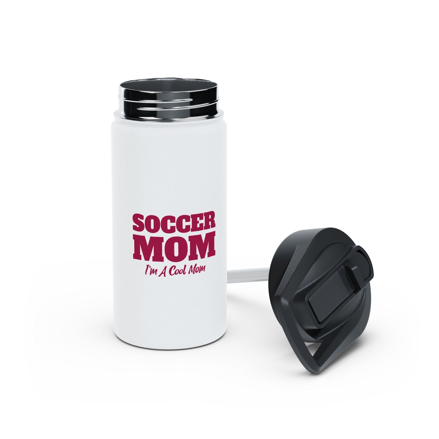 Soccer Mom Stainless Steel Water Bottle, Standard Lid