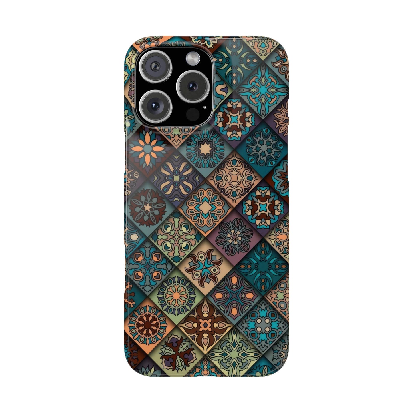 Aztec Geometric Slim Cases, Boho Blue