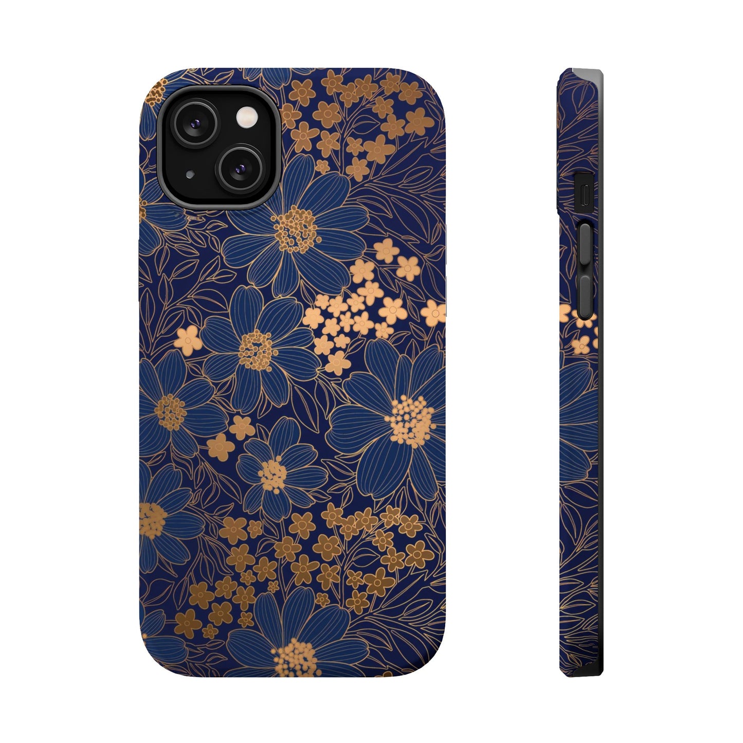 Luxury Serial Magnetic Phone Case, Golden Floral