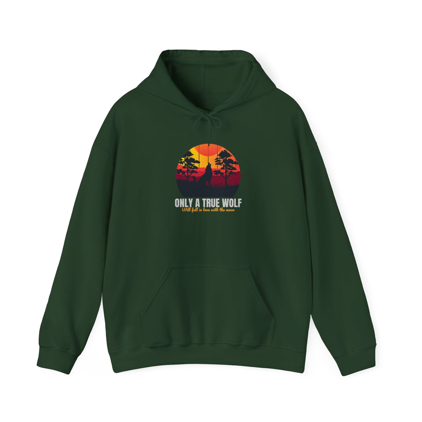 Only A True  Wolf Unisex Heavy Blend™ Hooded Sweatshirt