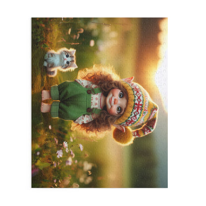Franchesca Elf with Her Kitten Puzzle, 120, 252 or 500 pieces