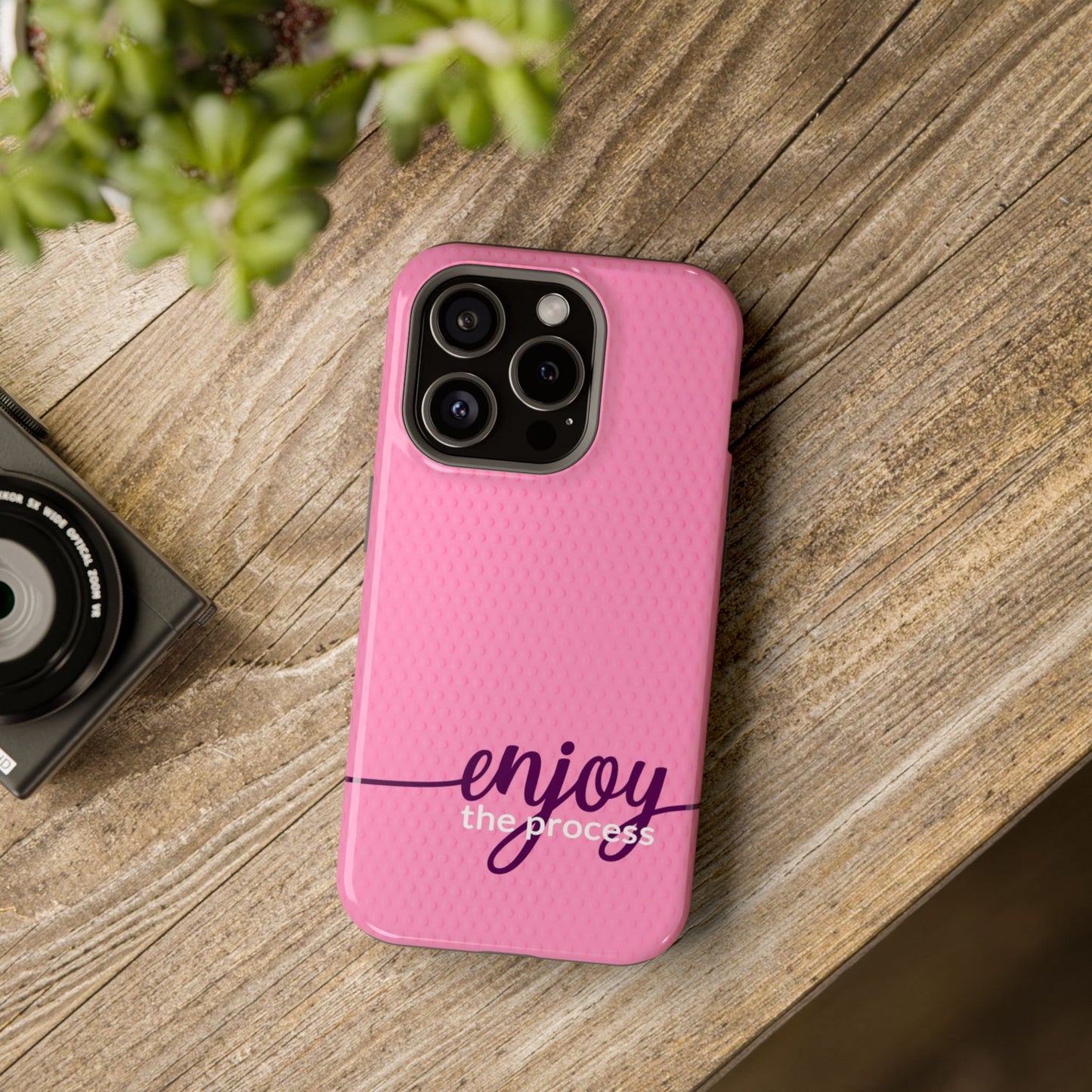 Enjoy the Process Magnetic Case - Motivational Pink Phone Cover for Women
