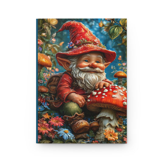 Gnome Fantasy Hardcover Journal, Whimsical Writing Notebook